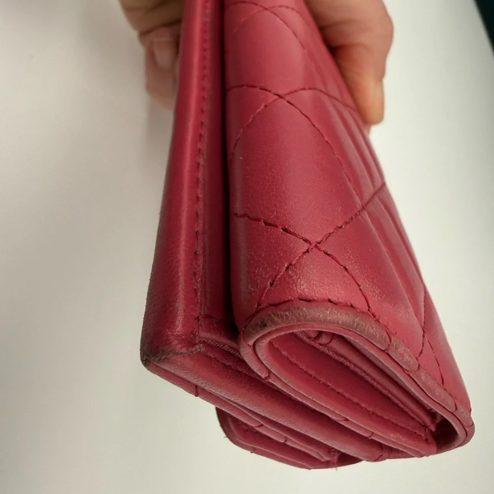 CHANEL Matelasse Classic Small Flap Wallet Tri-fold Pink - Picture 10 of 15